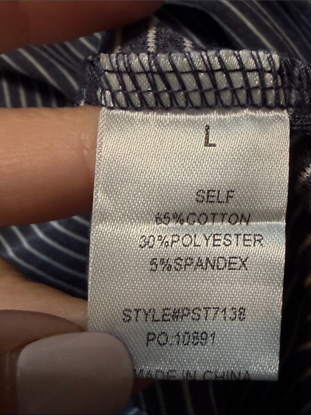 Polagram Striped Long-Sleeve Crewneck — Navy & White - Picture 7 of 8